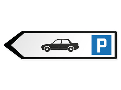 wegweiser-links-mittel-auto-parkplatz