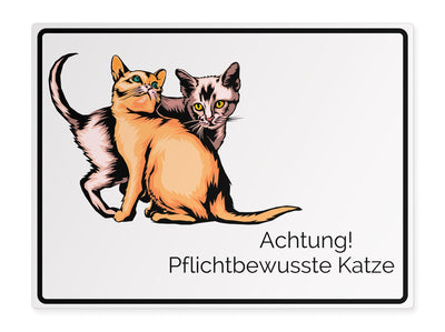 tierschild-quer-achtung-pflichtbewusste-katze