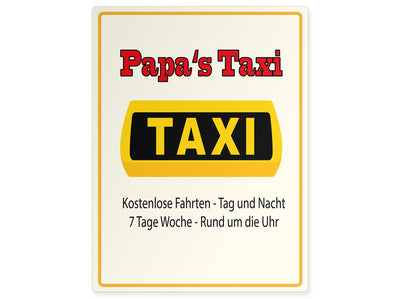 funschild-hoch-taxi-papa