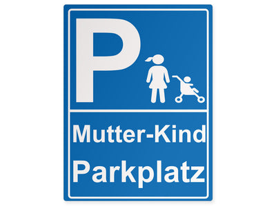 parkplatzschild-mutter-kind-blau