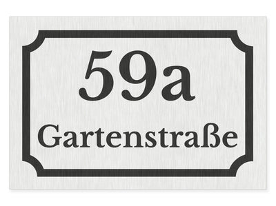 hausnummernschild-mit-strasse-unten-schwarz-edelstahl-gebuerstet-optik-querformat